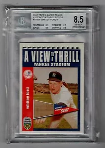 2002 Topps Super Teams Whitey Ford Seat Relic Old Yankee Stadium BGS 8.5 NM-MT+ - Picture 1 of 2
