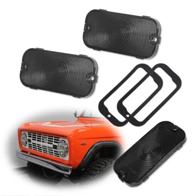 Par (2) de lentes de luz de estacionamiento con señal de giro ahumada izquierda+derecha para Ford Bronco 1966-1968 Foto 1 de 4