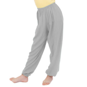 Kids Yoga Harem Pants Boys Girls Dance Baggy Trousers Joggers Solid Sweatpants