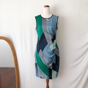 Country Road Dress Size 10 Green Blue Black Snakeskin Sleeveless Pencil - Picture 1 of 9