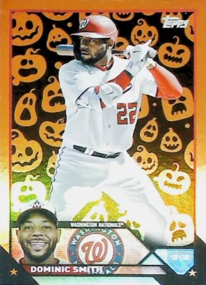 2023 Topps Update ORANGE PUMPKIN FOIL SP US130 DOMINIC SMITH NATIONALS Foto 1 de 2