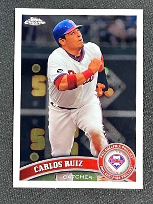 2011 Topps Chrome Baseball Carlos Ruiz Philadelphia Phillies #21 - Image 1 of 2