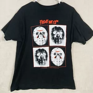 Friday the 13th Jason Voorhees Short Sleeve Black Graphic T-Shirt Mens Large - Picture 1 of 4
