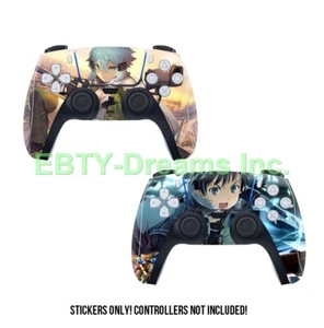 Set of 2 Sword Art Online (SAO) Kirito, Sinon SKIN STICKER DECAL PS5 Controller - Picture 1 of 1