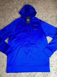 NEW Men's Under Armour Blue Fleece Big Logo Hoodie Size Medium MSRP $60.00 - Picture 1 of 7