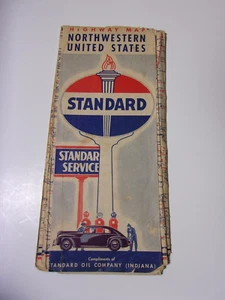 Standard Service Gas Station Vintage Northwestern United States Map - Picture 1 of 10