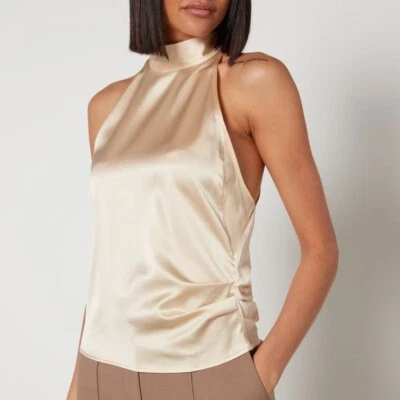 NWT Helmut Lang Stretch-Silk Satin Halter Top Large - Image 1 of 4