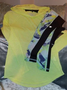 VICTORIA'S SECRET SPORT VSX YOGA PTS.& SO SHEER TOP LOT/SET XS NWOT/GUC - Picture 1 of 7