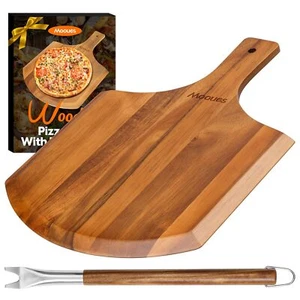Cutting Board Wooden Pizza Peel 12 Inch Natural Paddle Spatula Oven Accessory - Picture 1 of 8