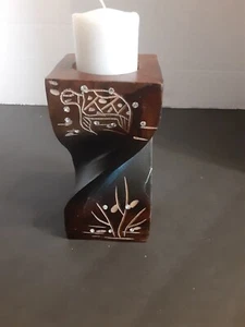 Portacandele in legno intagliato rami di tartaruga Bling Votice legno massello vortice MCM - Foto 1 di 11