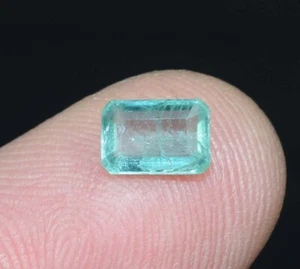0.90 Cts. 100% Natural Zambian Emerald Octagon Cut Loose Gemstone, Emerald Cut - Picture 1 of 6