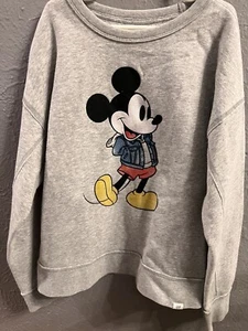 Gap Kids x Disney Mickey Mouse Gray Crew Sweatshirt Size Large (10) - Picture 1 of 4