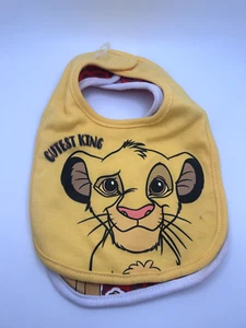 Two (2) Disney baby Lion king bibs featuring Simba red and yellow - Picture 1 of 14