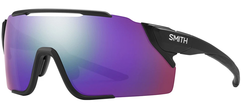 Smith Attack MTB Matte Black Metal Frame with Violet Lenses Men's Sunglasses