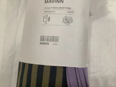 全新 宜家 MAVINN 床罩 条纹 多色 160x250 厘米 (63x98) 805.749.66 — 第 1/4 张图片