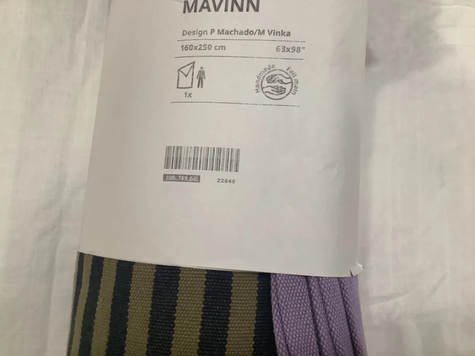 IKEA MAVINN Bedspread Striped Multicolor 160x250 cm (63x98 ") 805.749.66