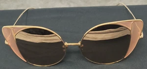 Linda Farrow 854 C6 Austin Oversized Cat Eye Sunglasses Rose Gold Titanium Frame - Picture 1 of 10