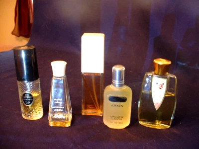 5 Vintage Bottles of Cologne / Perfume Lanvin Yardley English Colony  - Image 1 of 3
