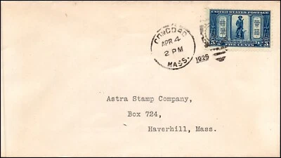 Scott 619 5 Cents Lexington Concord FDC Concord, Mass Addressed SCV $75.00 - Image 1 of 2