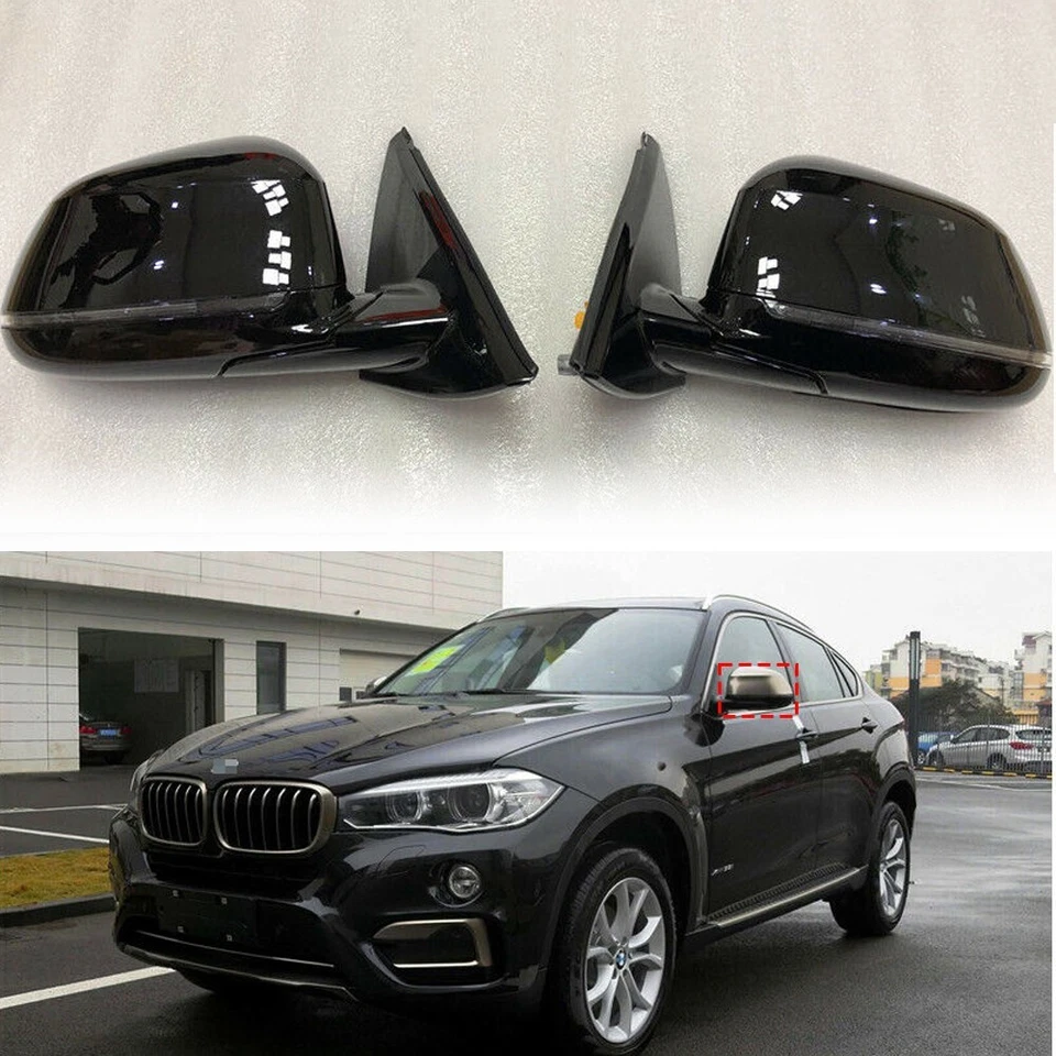 Conjunto de espelho retrovisor porta lateral de carro F16 para BMW X6 5 pinos 2013-2018 dobrável elétrico - Imagem 1 de 4