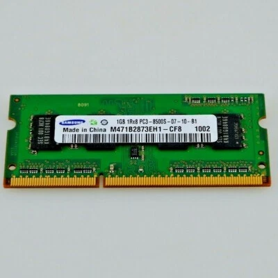 Samsung PC3-8500 (DDR3-1066) 1 GB SO-DIMM 1066 MHz PC3-8500 DDR3 Memory - Image 1 of 2
