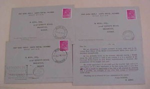 RHODESIA  M & RETURN CARDS 1971 HEADCARDS,HIGLAND,QUEQUE RUSAPE