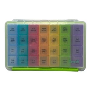 Zzteck 7 Day Weekly 4X Day Medication Pill Organizer Storage Container Case - Picture 1 of 7