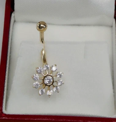 14K Yellow Gold Over 1.70Ct Moissanite Belly Botton Women New Trending - Image 1 of 3