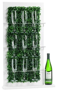 Soporte de exhibición de madera de boj para fiesta de champán - vegetación sintética sostiene 9 flautas - Imagen 1 de 7