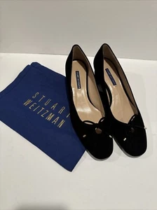 BOMBA STUART WEITZMAN GABBY BOW NEGRO GAMUZA BLOQUE TALLA 9,5 M - Imagen 1 de 9