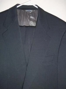 SA151- MINT Zanella LIGHT SILKY VIBRANT WOOL DARK GRAY PIN SUIT - 41 R - Picture 1 of 10