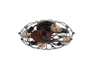 Oluzfan 19,7" Käfig Modern Innen Unterputz Schwarz Ventilator Licht mit Timer & Fernbedienung - Bild 1 von 3