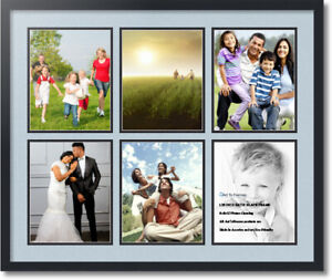 ArtToFrames Collage Mat Picture Photo Frame  6 8x10" Openings in Black 1055