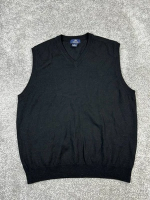 Brooks Brothers 346 Vest Womens Small Black Merino Wool Knit Pullover - Image 1 of 4