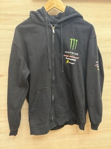 Rare Vintage Y2K Pro Circuit Monster Kawasaki Full Zip Hoodie Mens Size Medium - Picture 1 of 5