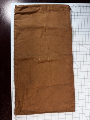GUCCI Bolsa para el Polvo AUTÉNTICA Bolsa de Viaje Almacenamiento Algodón con Cordón Marrón ITALIA 8x15 Foto 1 de 4