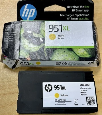HP 951XL Yellow Ink Cartridge January 2026 Open Box CN048AN - Image 1 of 4