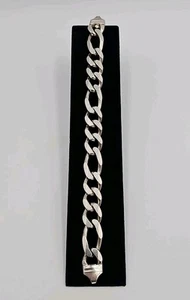 .925 Sterling Silver 8 Inch x 13.5mm Italian Cuban Link Bracelet 50.6 Grams  - Picture 1 of 11