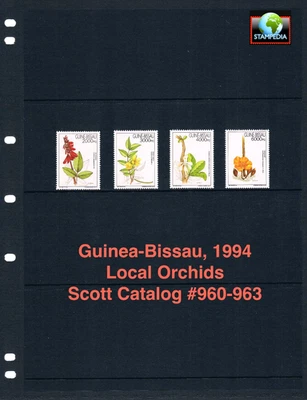 $6.50 Scott Value - 1994 GUINEA-BISSAU Orchids Flowers West Africa CV MNH NH UMM - Image 1 of 4