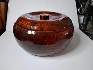 Tazón de arroz japonés de madera lacada MCM de colección tamaño grande 10,5" de diámetro - Imagen 1 de 10