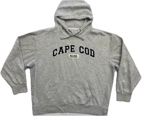 cape cod hoodie Grey  Whale Pullover Embroidered Mens 2XL B12 - Picture 1 of 7