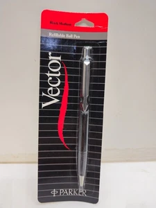 Bolígrafo Parker Vector tinta negra punto medio vintage nuevo en paquete EE. UU. 03733 - Imagen 1 de 5