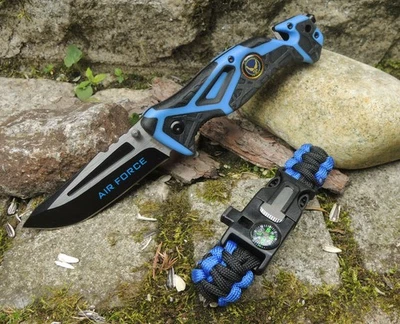 Albainox Messer AIR FORCE RESCUE SET Rescue Knife Paracord Bracelett Fire Steel