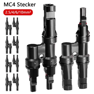 1 Paar Solarstecker Y-2 fach Verteiler Solarkabel Buchse Solarpanel 2.5/4/6mm² - Bild 1 von 12
