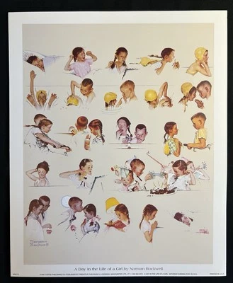 Estampado Norman Rockwell, Un día en la vida de una niña, 9x11 Foto 1 de 4
