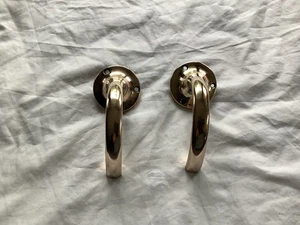 1920’s Brass Lever Door Handles Old Square Plates Art Deco Vintage - Picture 1 of 8