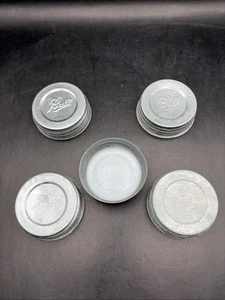 Vintage Kugel Porzellan gefüttert Zink Deckel für normale Einmachgläser 3" Menge 5 - Bild 1 von 12