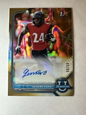 2022 Bowman Chrome U 1st Jerome Ford Gold Auto /50 #BCPA-JF Cincinnati Bearcats - Image 1 of 3