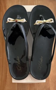 Ted Baker Heebei Black Flip Flops-Limited Ed-US 9/EU 40/UK 7 *COME IN BOX - Picture 1 of 3