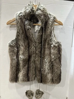 Chaleco Forever 21 Vintage Y2K Imitación Piel Talla S Marrón Arco 90s 00s Estilo Retro pompón Foto 1 de 4